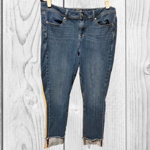 NYDJ Dark Blue Cropped Jeans Curved 360 Boost size 12